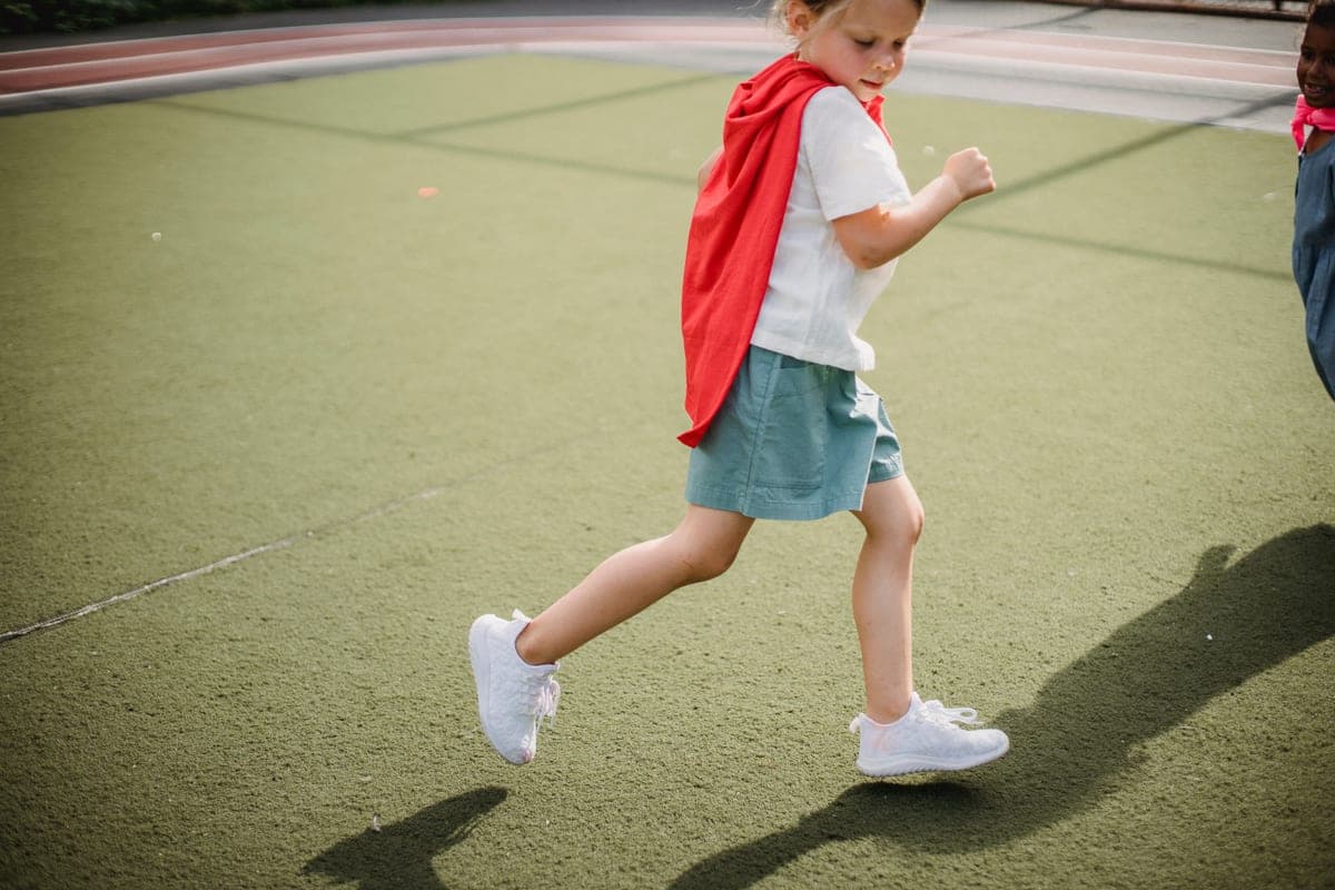 Gentle fragrance-free sunscreen applied to a child's forearm