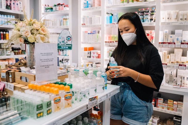 Pharmacy mineral face sunscreen tube on a white shelf